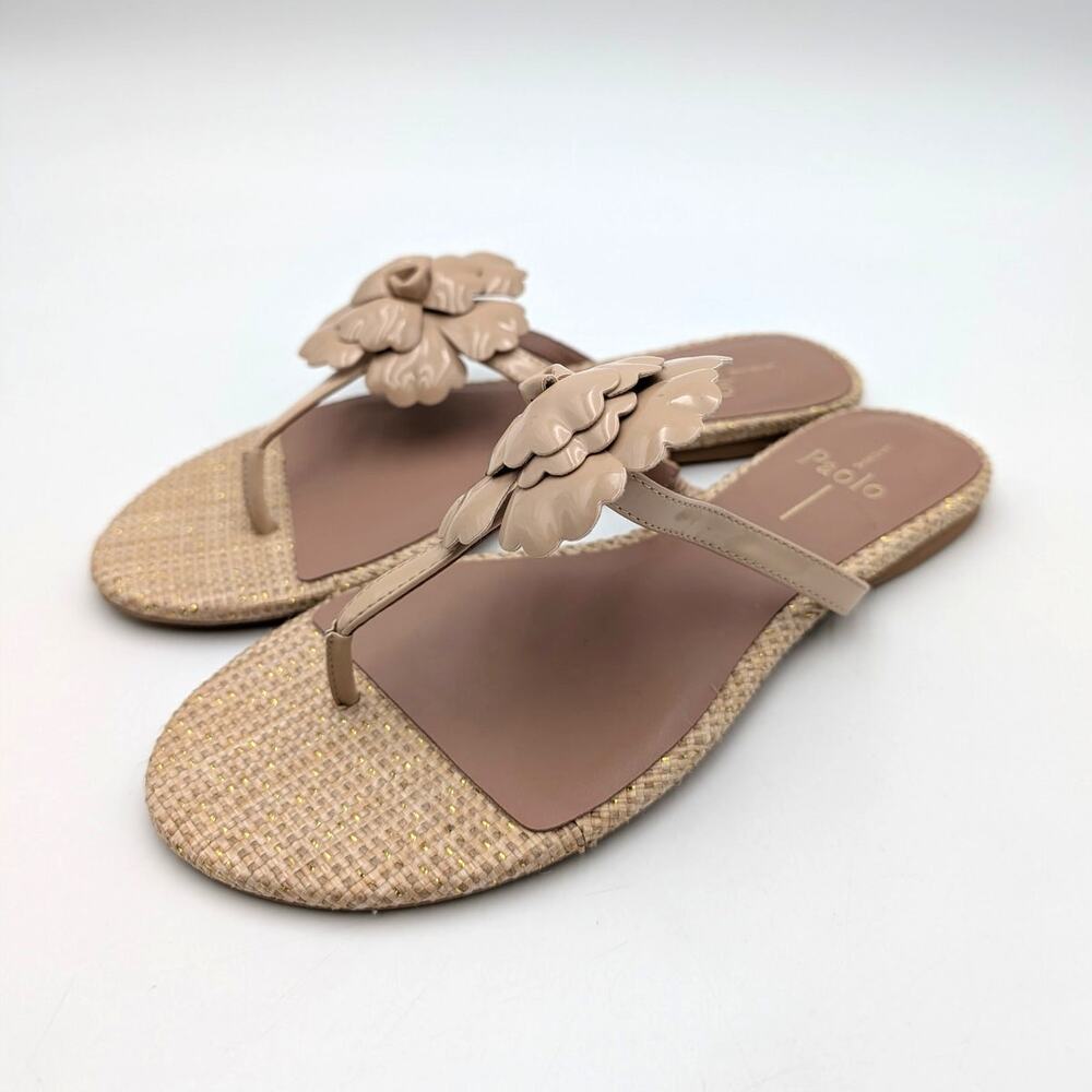 Linea Paolo Laurel Flower Sandals Open Toe Women's Nude Size US7M EU37.5